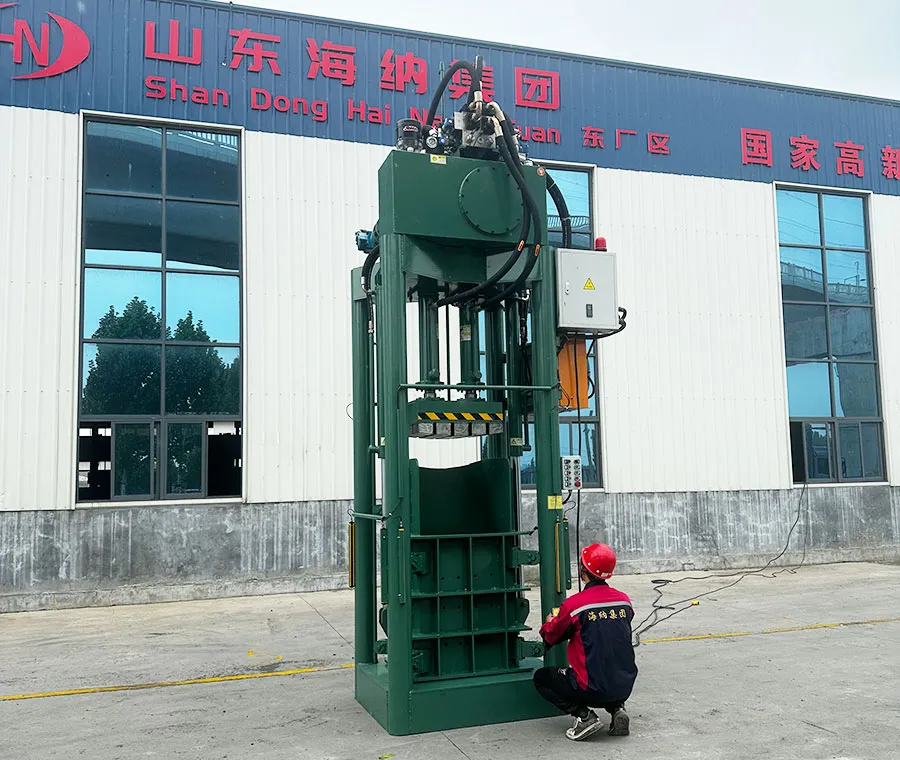 Clothing vertical baler