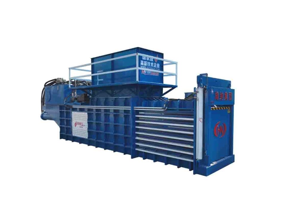 Horizontal Baler with Lifting Door